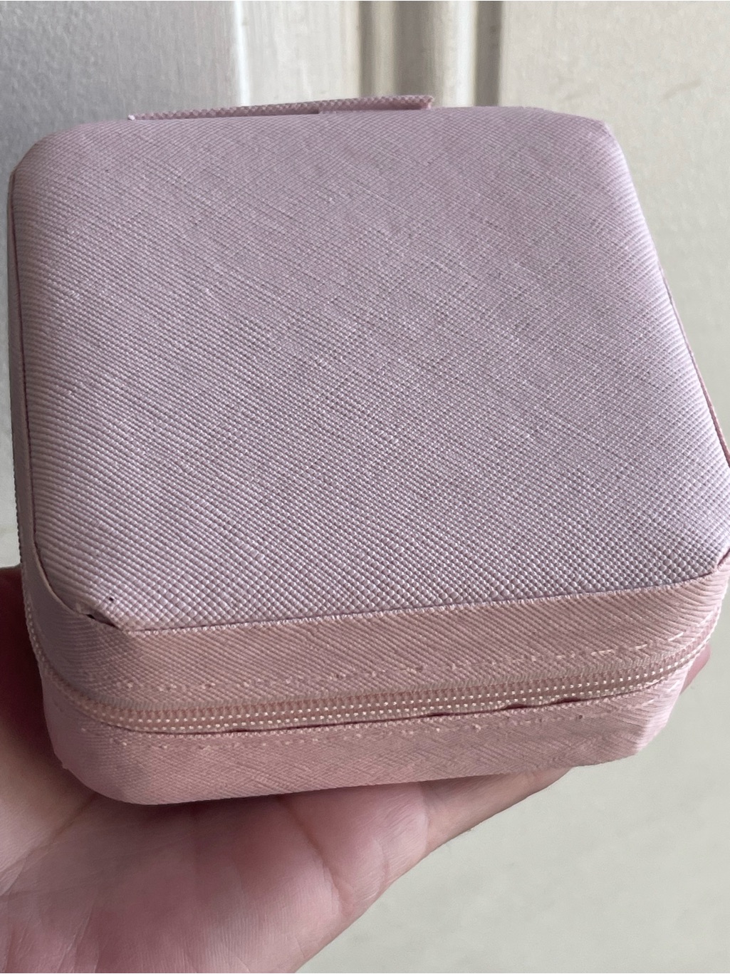 Compact Pink Travel Jewelry Case - Small Portable Organizer